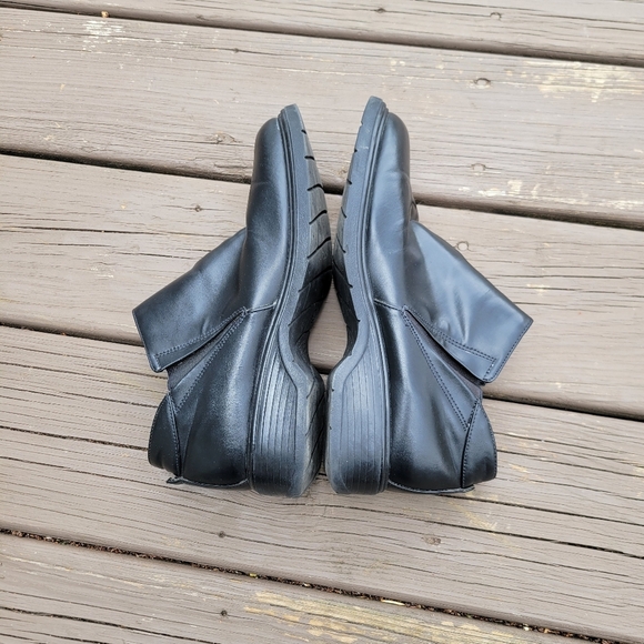 Vintage 90s y2k Bratz Black Faux Vegan Leather Chunky Heel Square Toe Ankle Boot - Picture 8 of 8